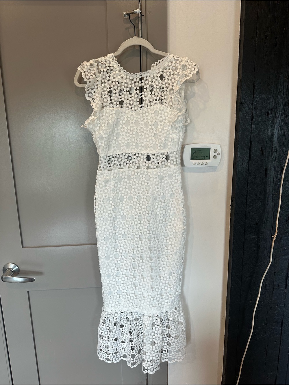 Petal & Pup White Daisy Crochet Midi Dress